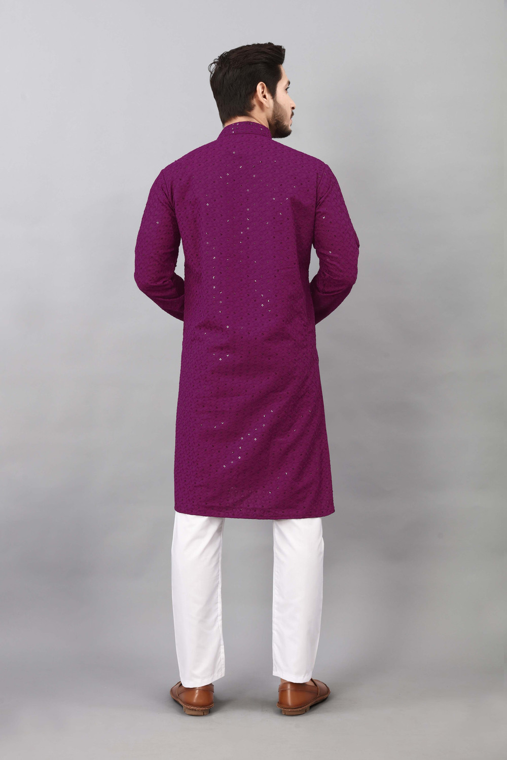 Image of ALMORA Men Embellished Straight Kurta