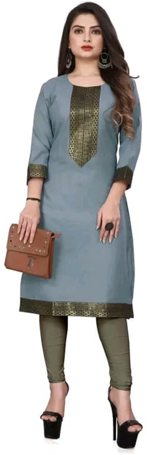 Image of AAI MOGAL Women Chikan Embroidery Straight Kurta