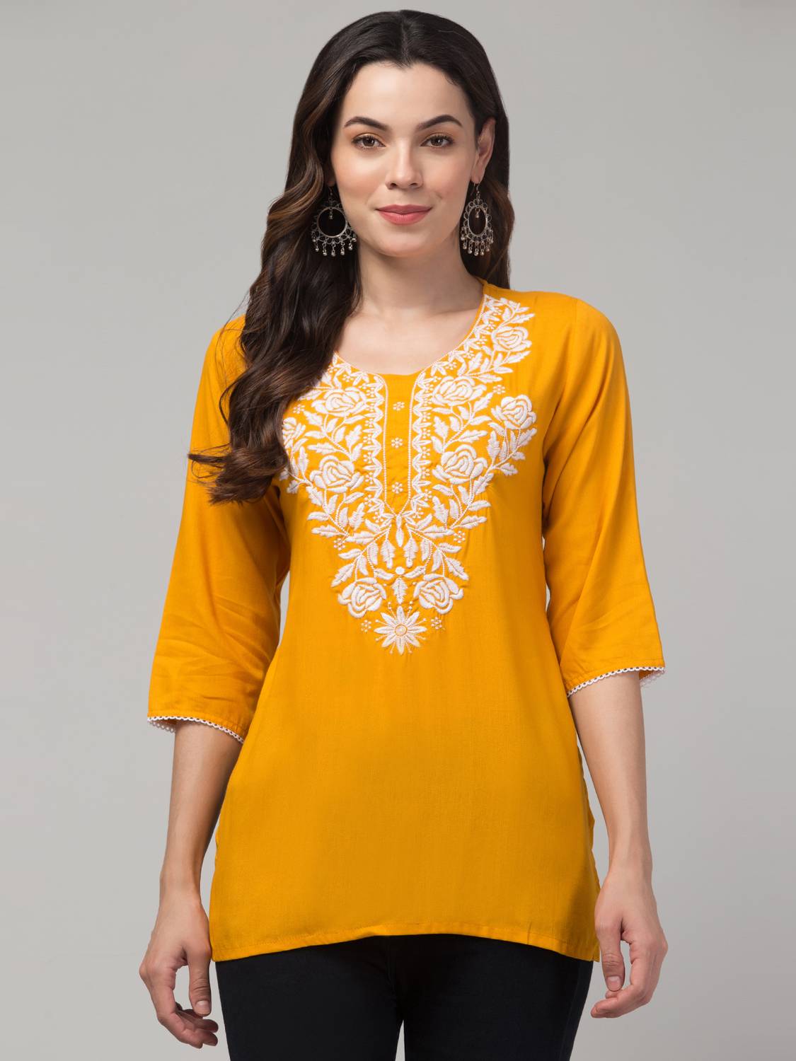 ILMA CREATION Women Chikan Embroidery Pakistani Kurta