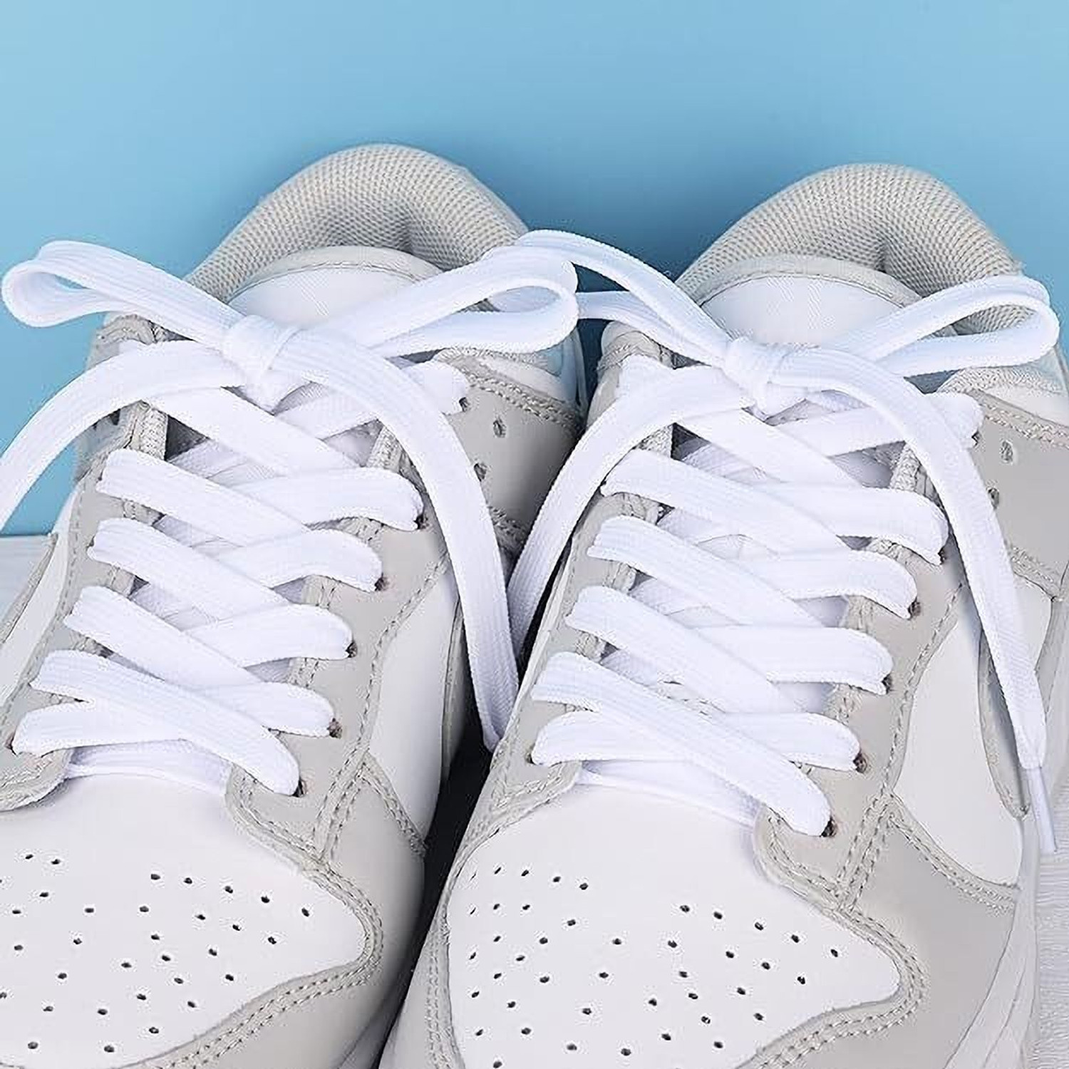 Image of laceexp Shoe Laces White Flat 120cm shoe laces for canvas sneakers White shoes Shoe Lace