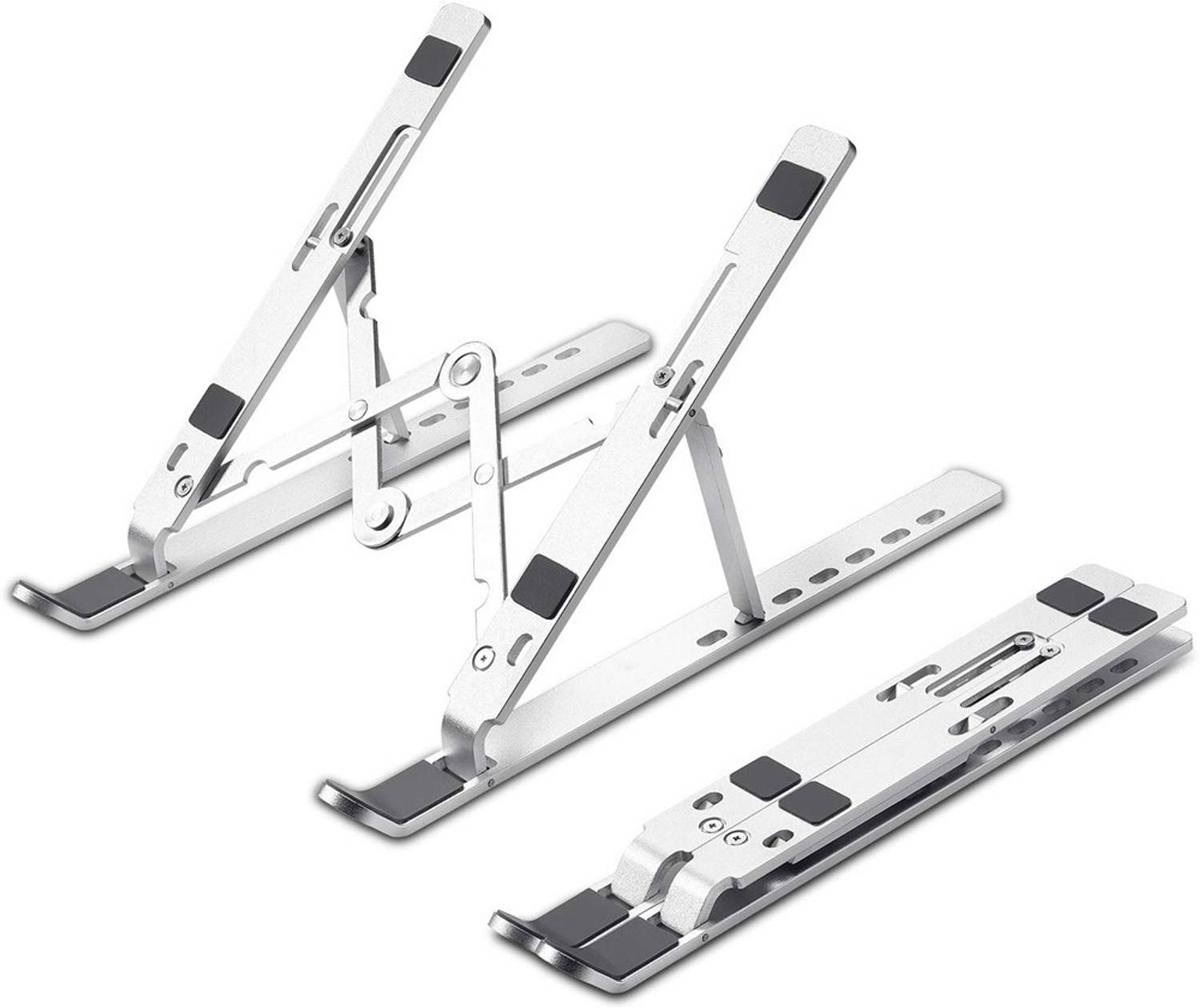 Katoomba Aluminum Laptop Stand Silver G_Holder_Laptop_Flexi_Silver Laptop Stand Foldable Portable Adjustable Aluminum Laptop Computer Desktop Tablet Stand Aluminium Laptop Stand with Adjustable Height Compatible with Universal Laptops