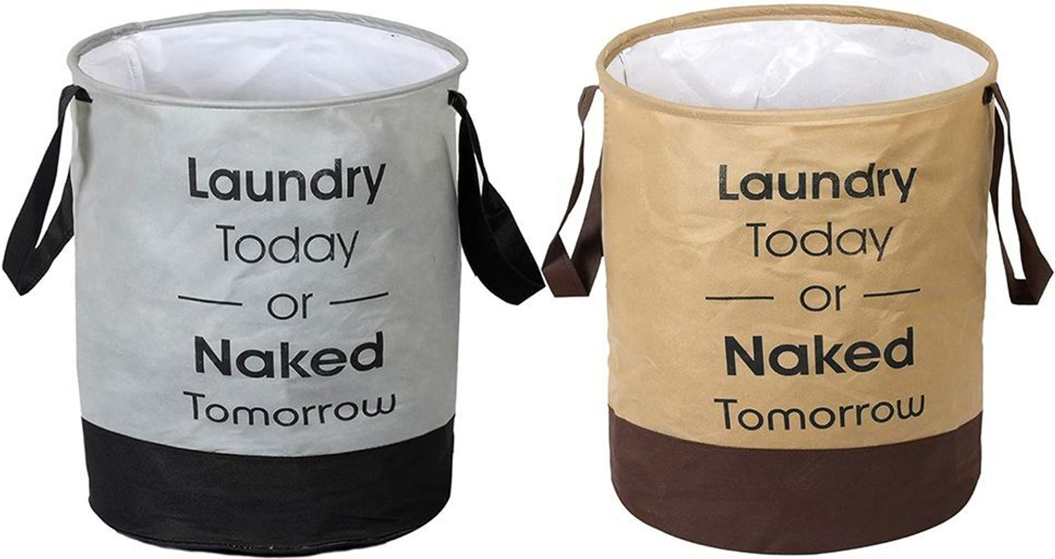 Image of HANLOW 75 L Grey, Black, Beige, Brown Laundry Basket
