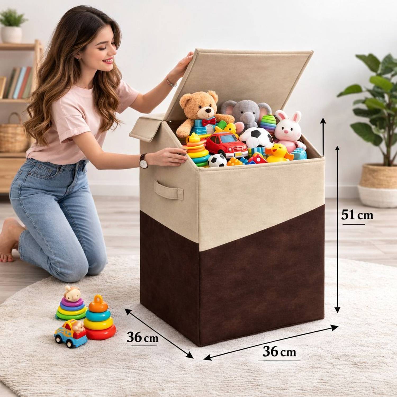 CUTBAZZ 75 L Beige, Brown Laundry Basket - Buy CUTBAZZ 75 L Beige