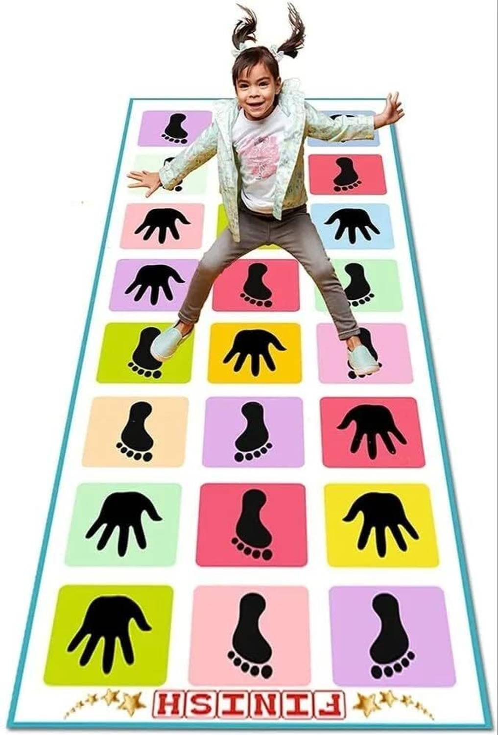 Nafhotoz Colorful Hand Foot Game Mat for Children (Multicolor)