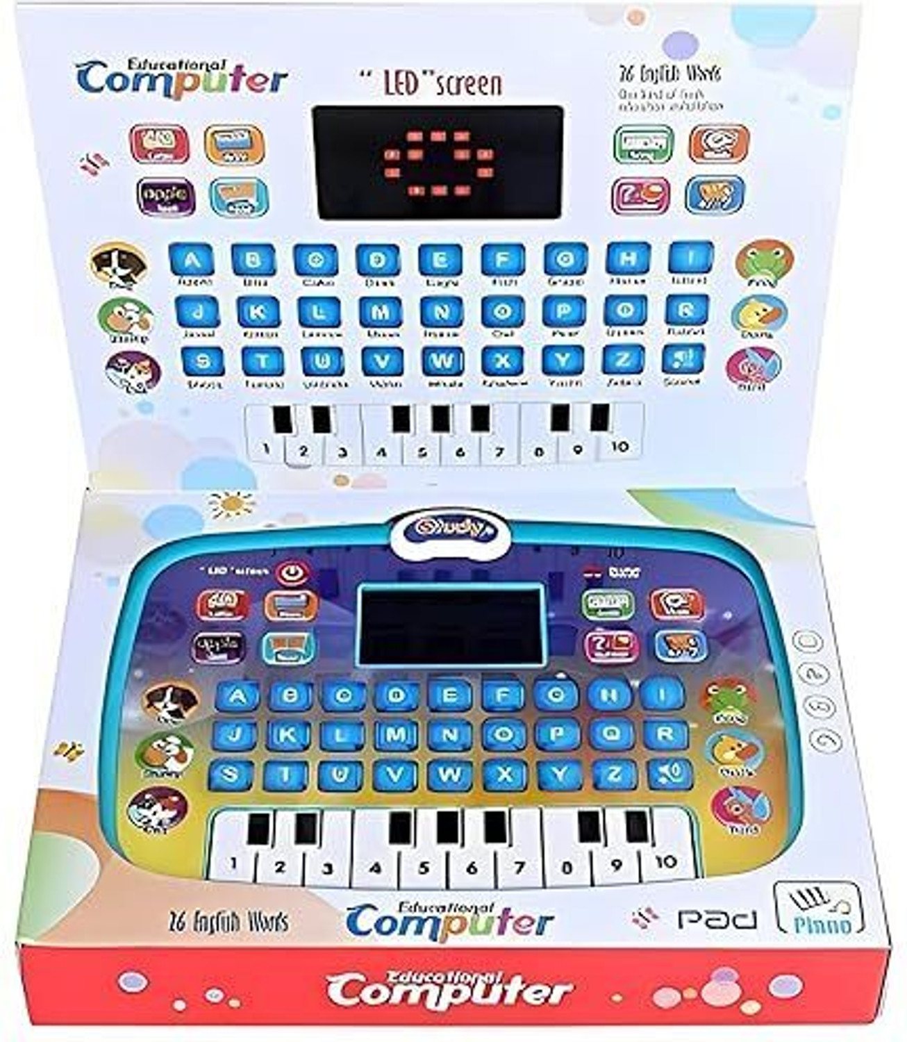 Image of AHYRA Educational Learning Kids Laptop Tablet Plus Piano with led Screen Music Fun Toy