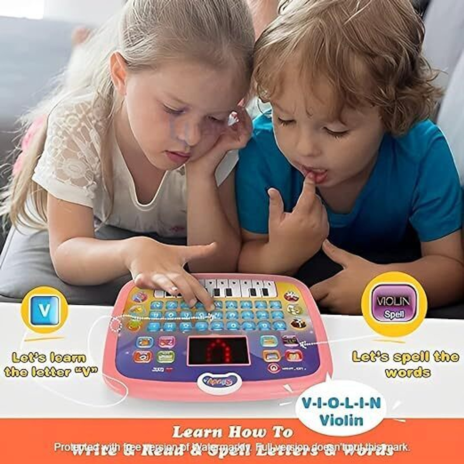 Image of AHYRA Educational Learning Kids Laptop Tablet Plus Piano with led Screen Music Fun Toy