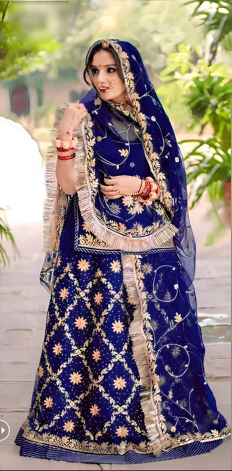 chinese dress ladies Women Silk Muskaan Fabric Unstitched Rajputi Dress/Poshak 4 Meter Fabric  (Unique_Multi_Colour-1) : Amazon.in: Home & Kitchen main image 1