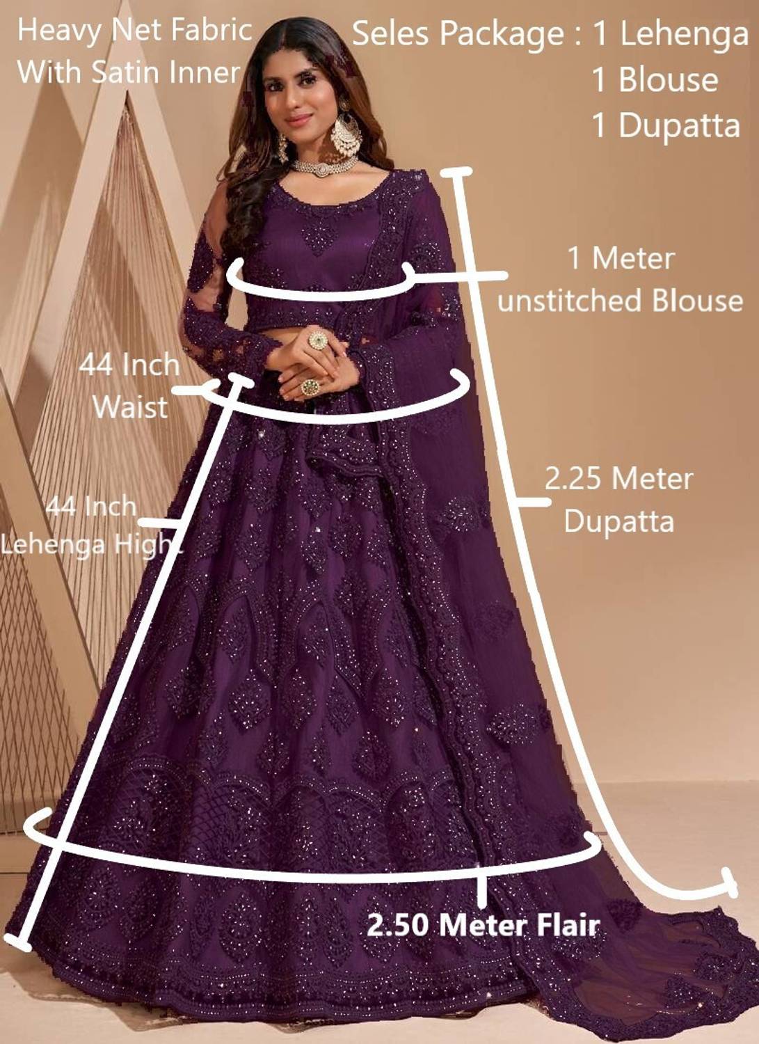 Embroidered Semi Stitched Lehenga Choli - Image 4