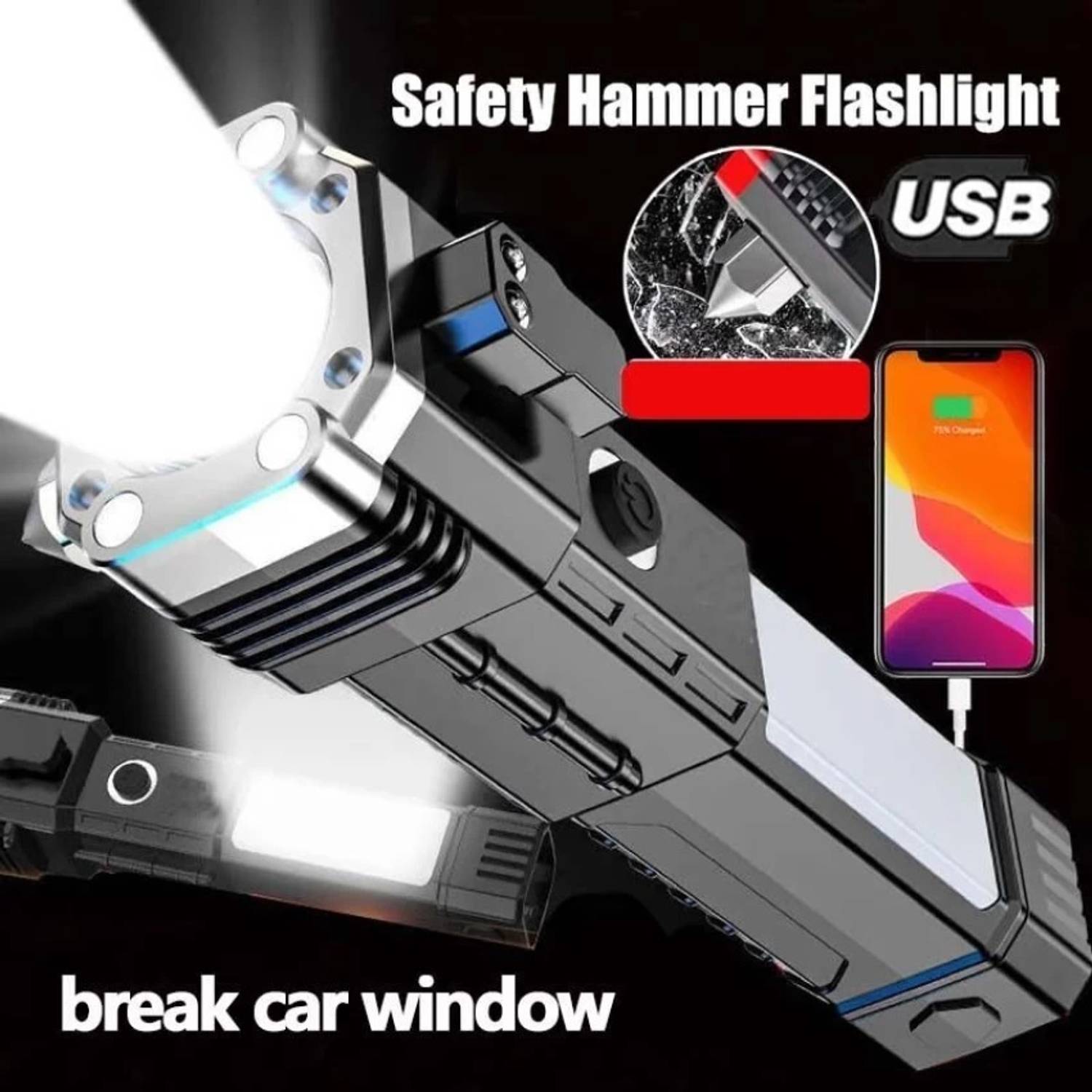 FLOSTRAIN Rechargeable LED Hammer Torch - Image 1