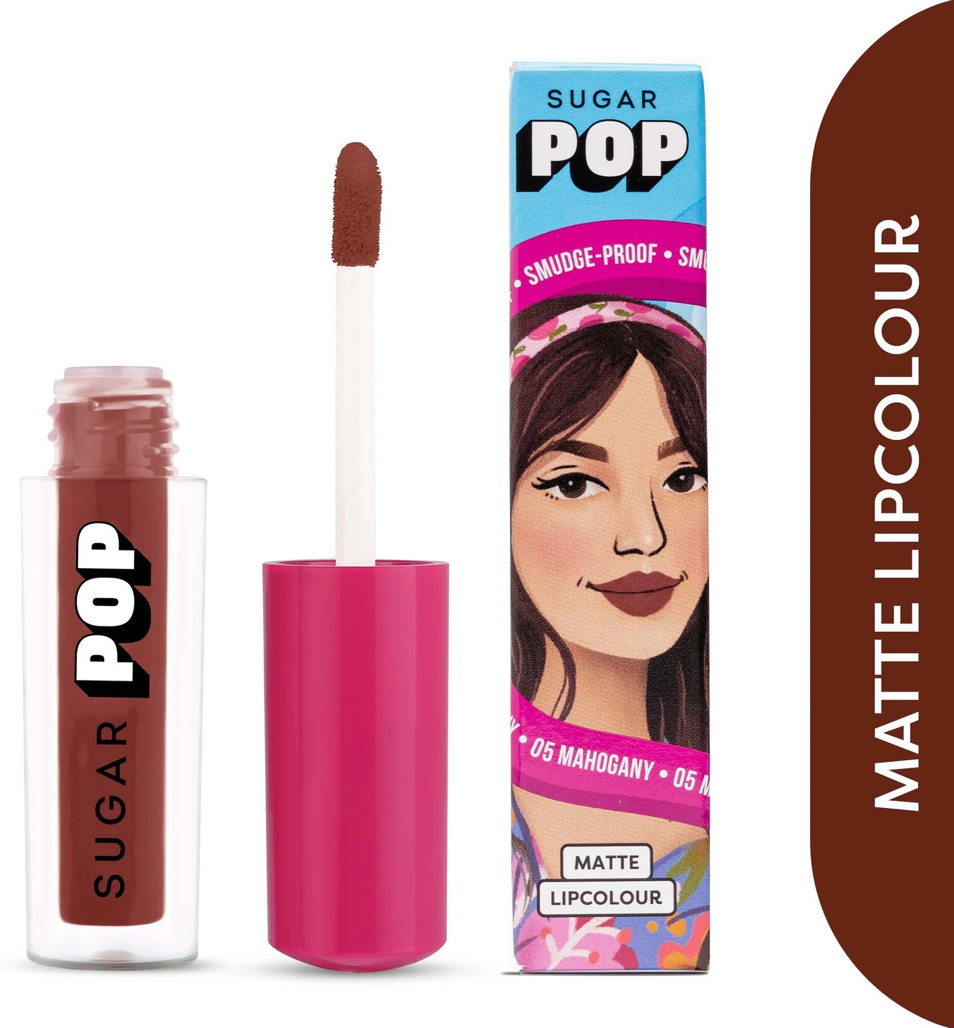Image of SUGAR POP Matte Lipcolour 05 Mahogany - Super Matte | Lasts 8+ hours | Non-Drying