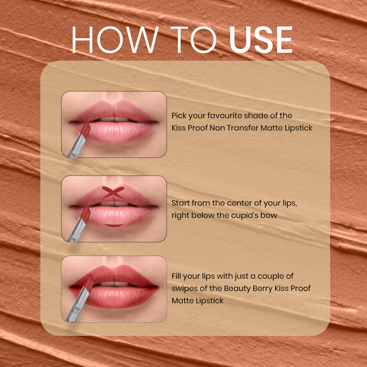 Image of Beauty Berry Kiss Proof Long Lasting Non Transfer Creamy Matte Lipstick