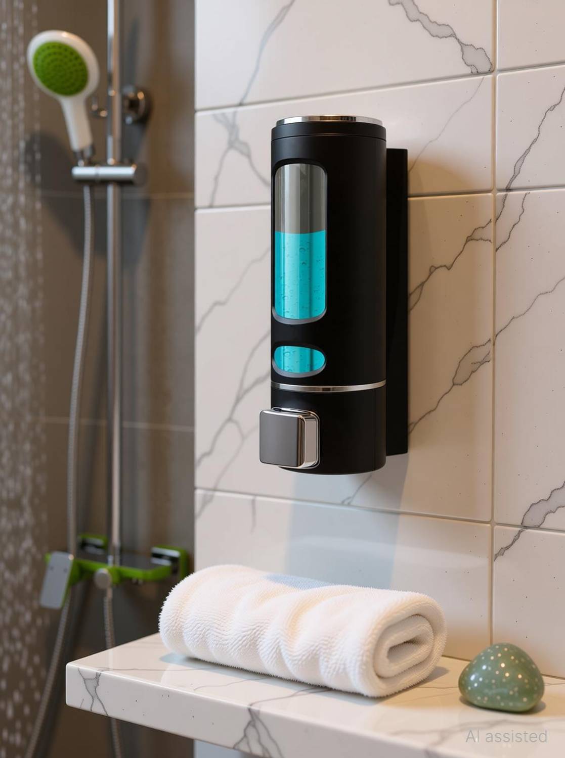 BathBliss Black Capsule Dispenser ABS Plastic Wall Mounted (Pack of 1) 400 ml Conditioner, Foam, Gel, Liquid, Lotion, Sanitizer Stand, Shampoo, Soap Dispenser