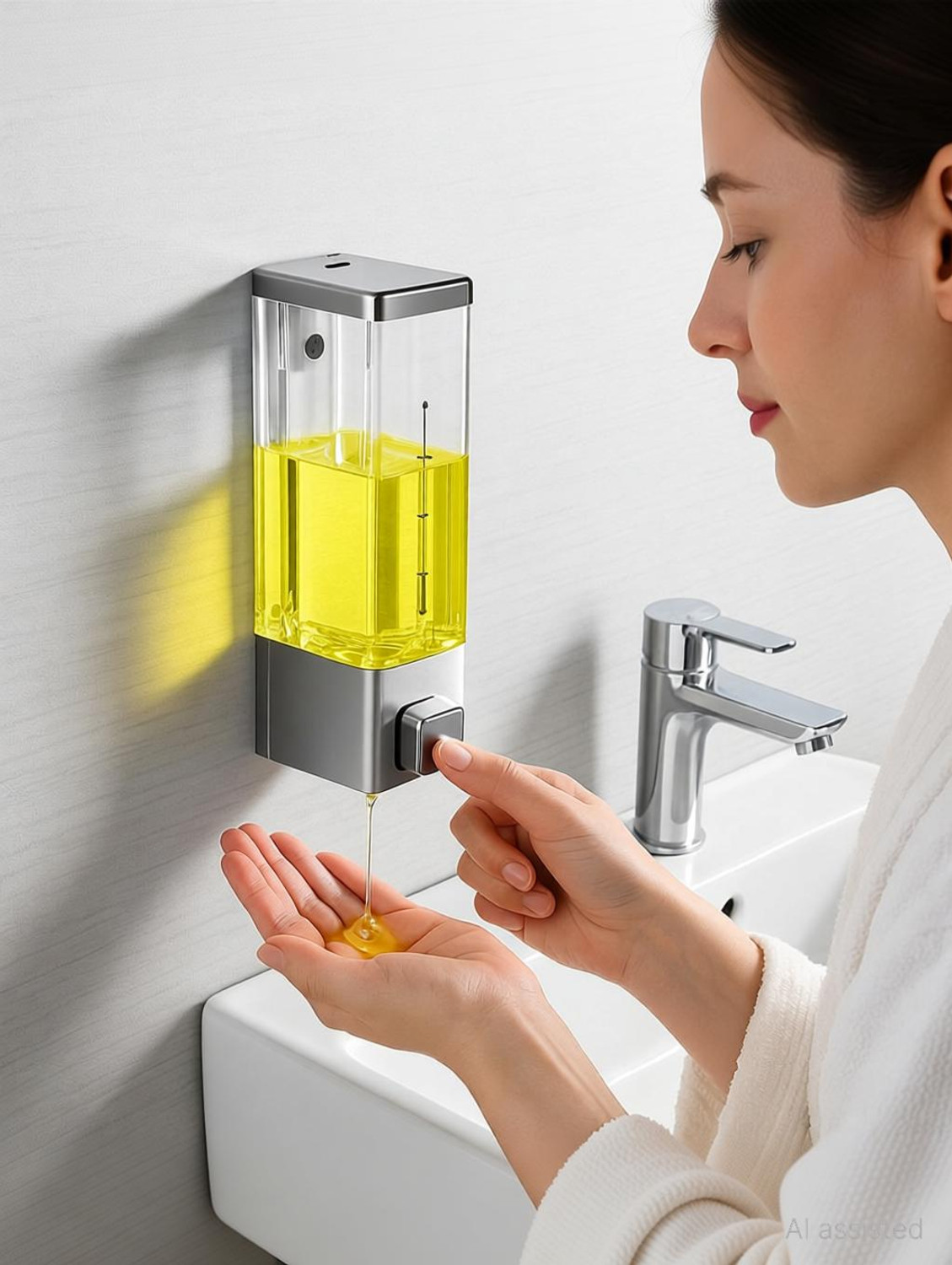 Image of KURIC Wall Mount Hand Wash Gel Dispenser Liquid Soap Sanitizer Dispenser for Bathroom 350 ml Liquid, Conditioner, Sanitizer Stand, Shampoo, Soap, Gel, Lotion Dispenser