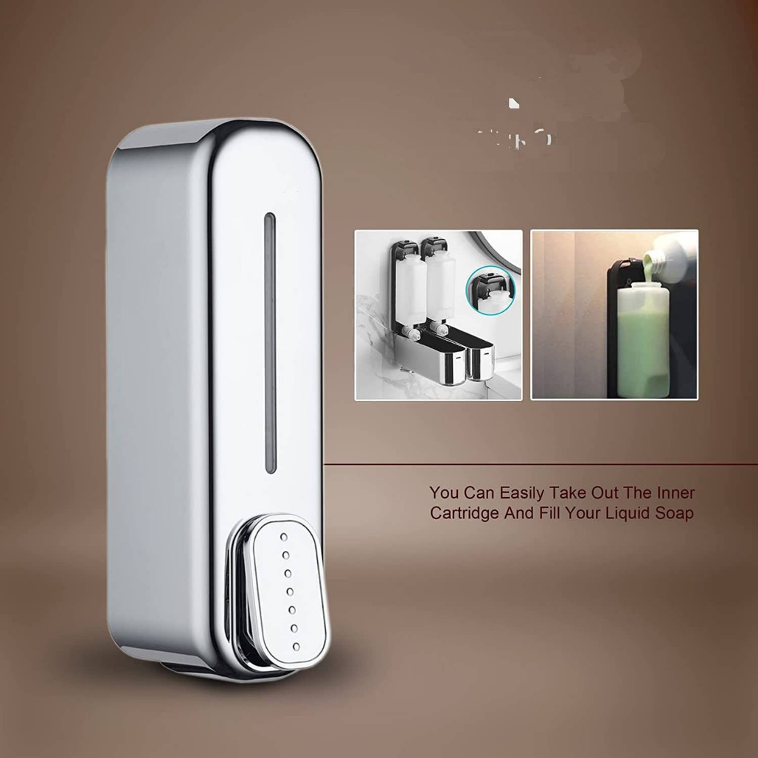 BATHONIX Silver Dolphin ABS Plastic Wall Mounted Dispenser (Pack of 1) 350 ml Conditioner, Foam, Gel, Liquid, Lotion, Sanitizer Stand, Shampoo, Soap Dispenser