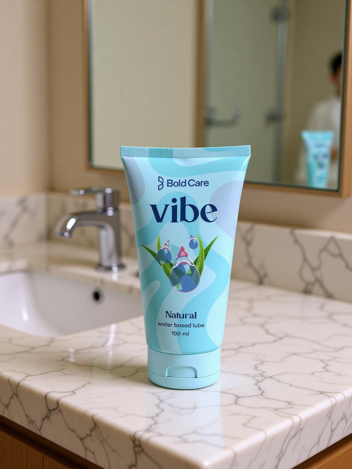 Image of Bold Care Vibe Natural Lubricant for Men Water Based Lube Silicone and Paraben Free Lubricant