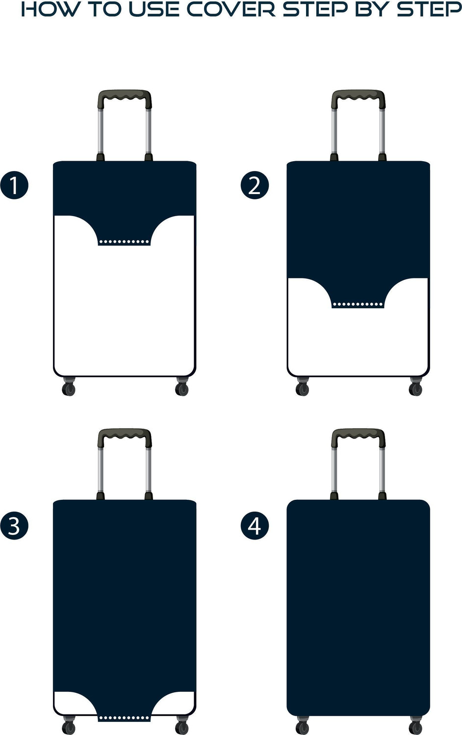 Image of Vmsales Printed Travel Suitcase Trolley Bag Covar (Protector) - Scratch & Dust Proof Stretchable & Scratchproof, Reusable And Washable, Durable Fabric Luggage Cover (Medium, Black, Multicolor)