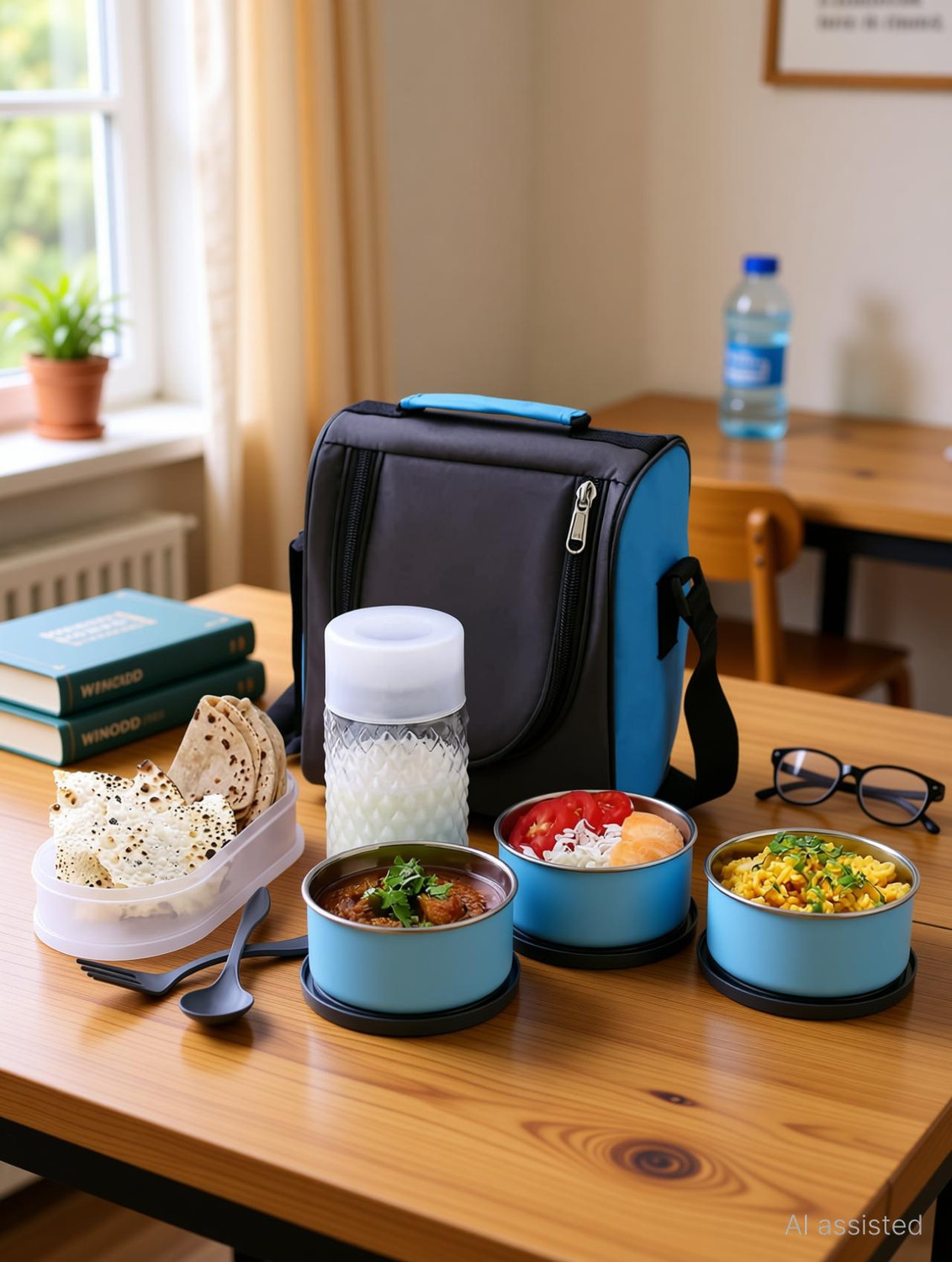 Image of WINODD ENTERPRISE Premium Air-Tight Stainless Steel Lunch Box for Office & College with Bag 5 Containers Stainless Steel Office Lunch Box