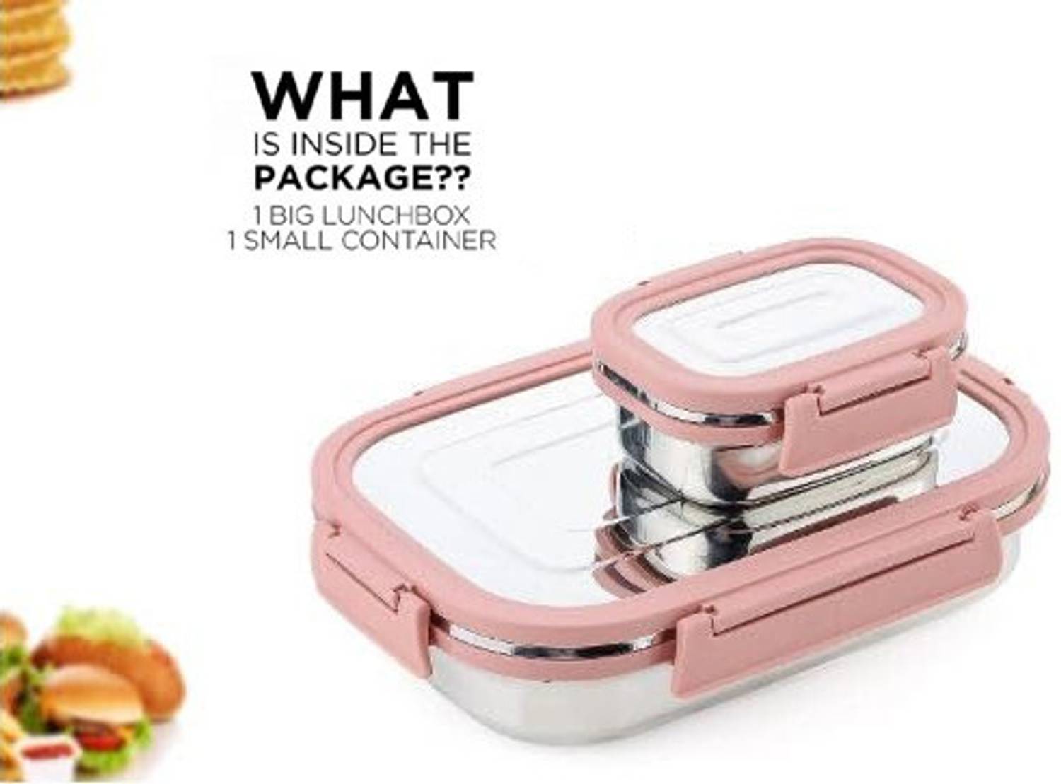 BLLUEX Stainless Steel 4 Container Lunch Box - Image 3