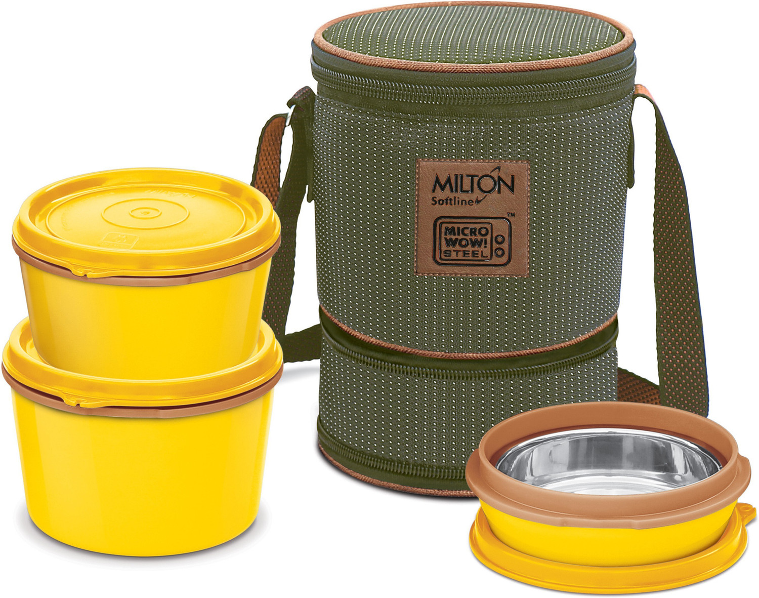Image of MILTON Flexi 2+1 3 Containers Stainless Steel, Plastic Office Lunch Box