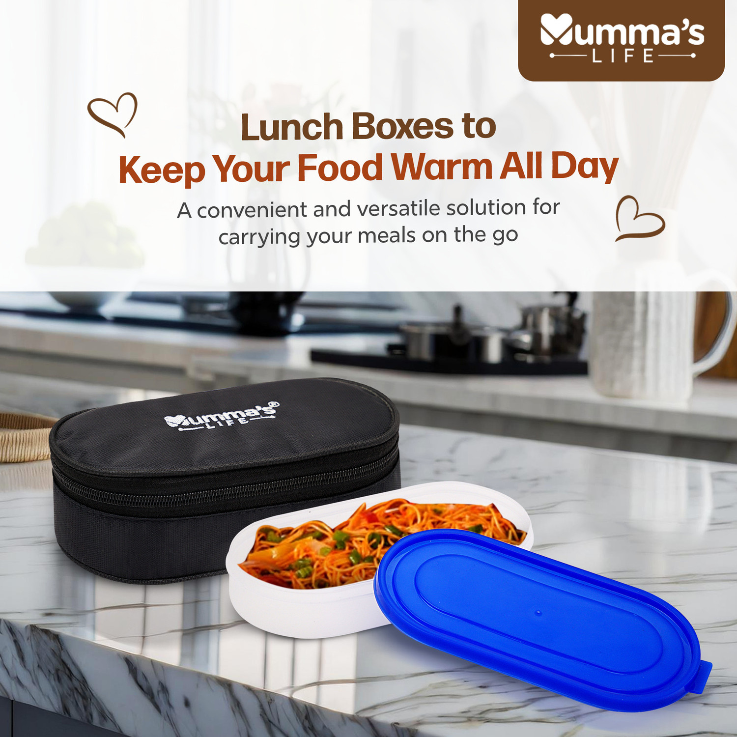 Image of Mumma's LIFE Glore Stainless Steel Lunch Box with Lid 3 Containers (280 ML) 3 Containers Stainless Steel Office Lunch Box