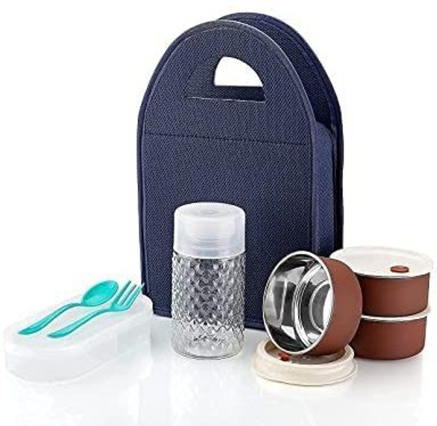 Image of Varnee Premium Lunch box for School, Office & College 5 Containers Lunch Box (1 L) 5 Containers Stainless Steel Office Lunch Box