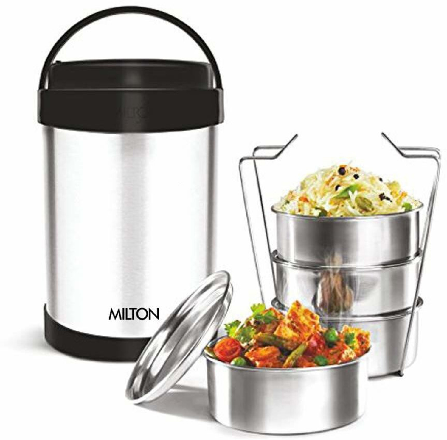 Image of MILTON ROYAL 4 4 Containers Stainless Steel Office Lunch Box