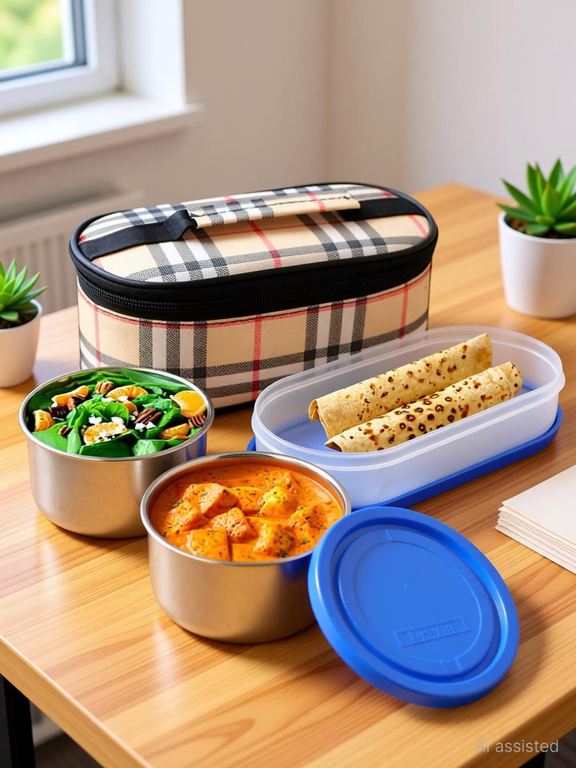 Image of Topware New Smart steel lunchbox(750ml) 3 Containers Stainless Steel Office Lunch Box