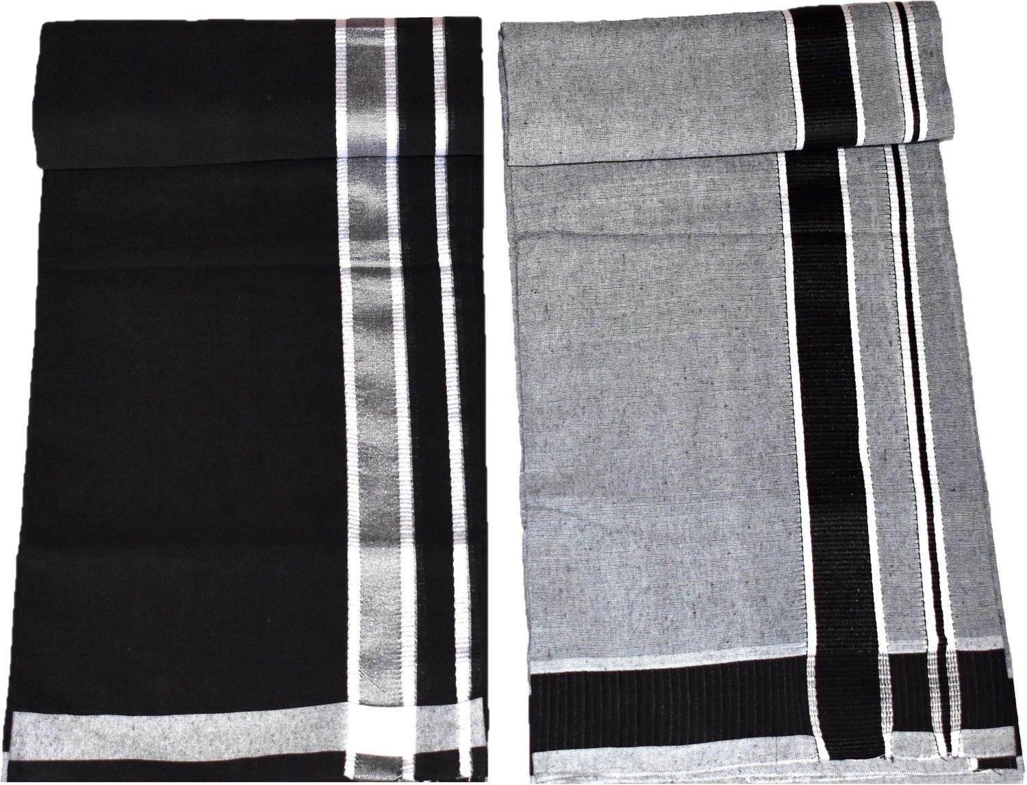 Image of IXORA Printed Black, Grey Lungi