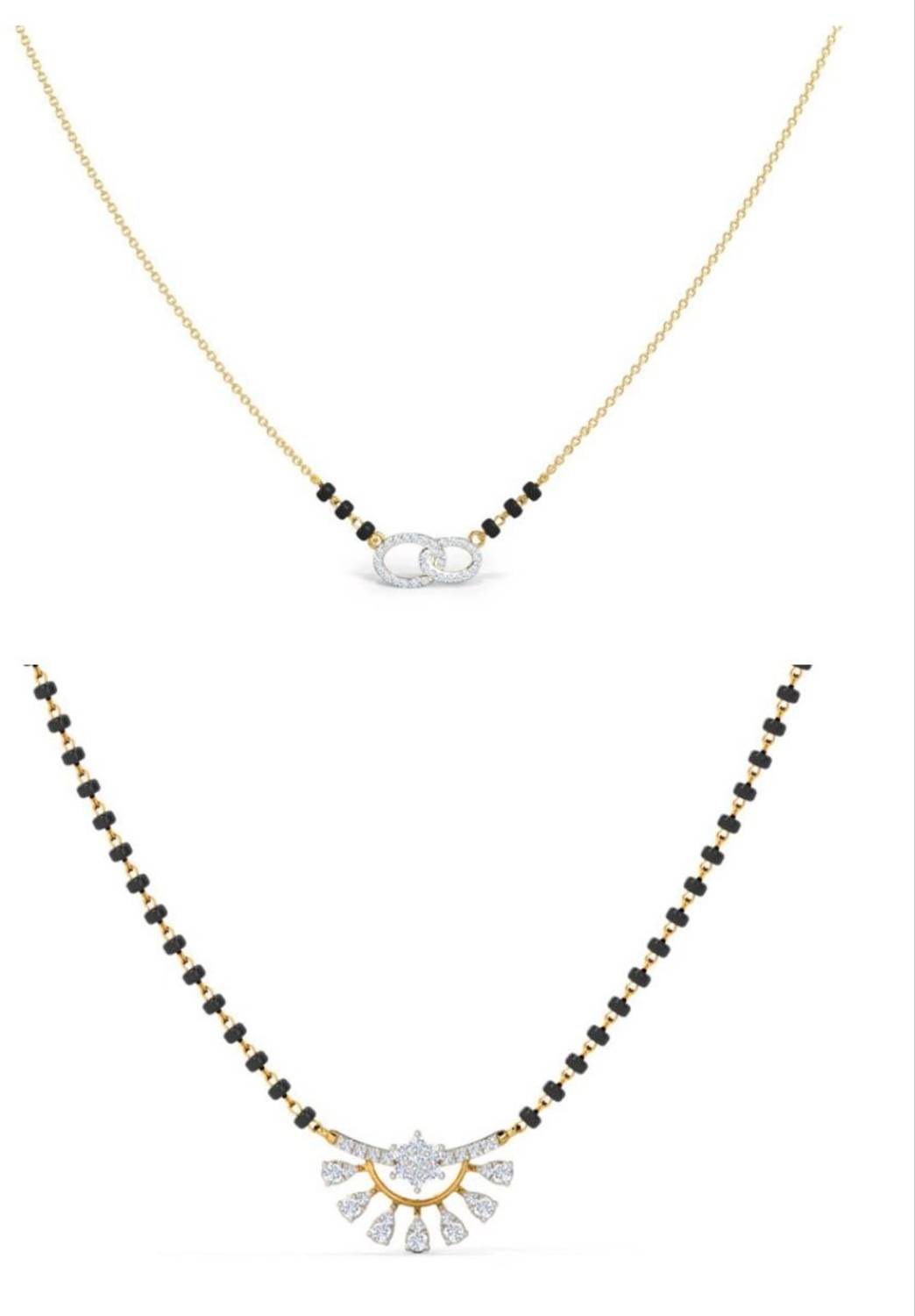 Bhumi09 Bhumi09 AD Fancy New Stylish Gold Mangalsutra Black Bead For women Brass Mangalsutra