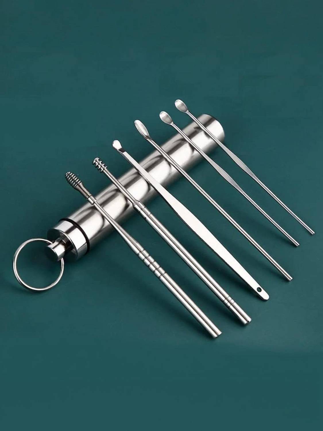 Busy Beauty 6 in 1 Ear Wax Cleaner Set, Ear Wax Remover Stainless Steel Tool Kit