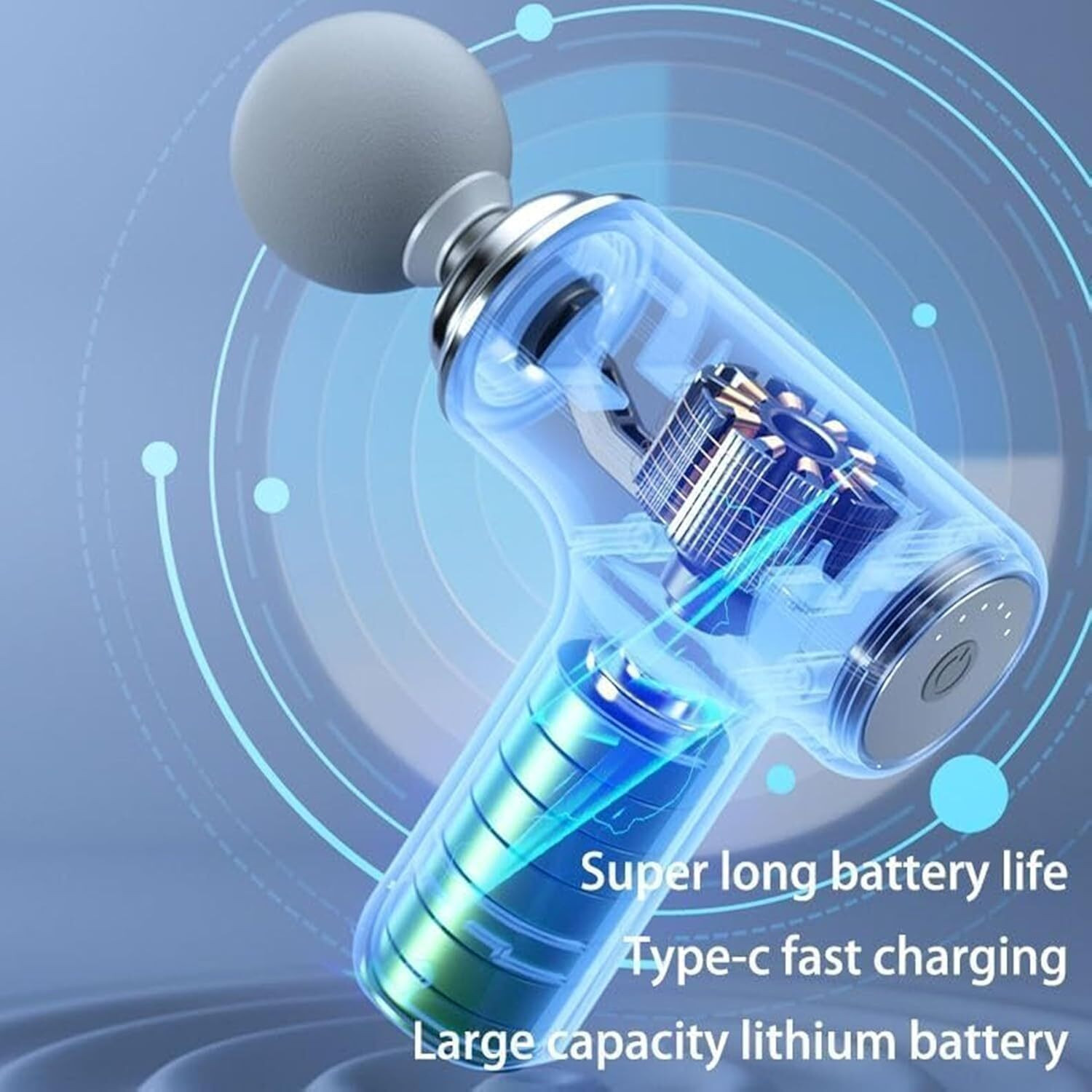 Image of HARIKRISHNA Volt Silicone head, 3000mAh Battery, Pain Relief, Deep Full body gun Massager Massage Chair