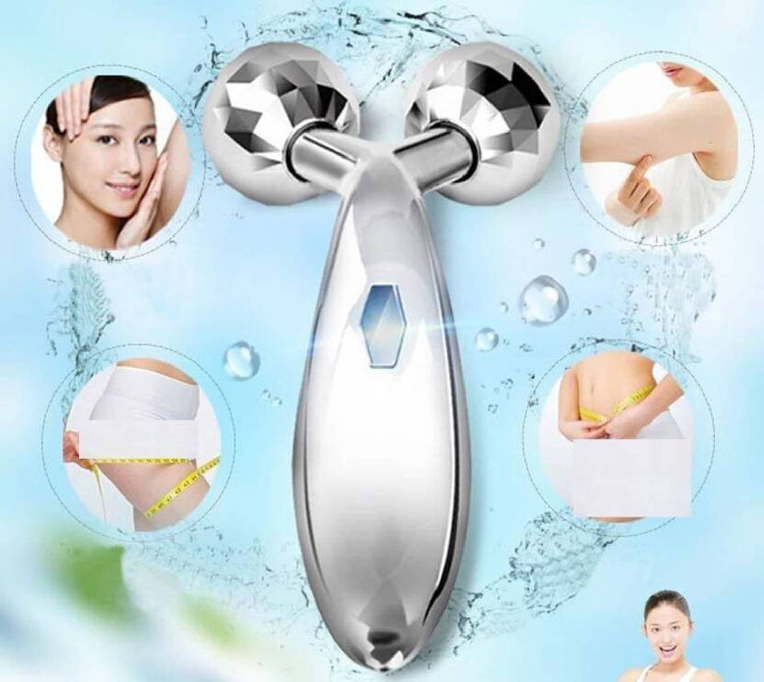 Oxfo 3D Y Shape Aluminium Face Roller Massager - Image 5