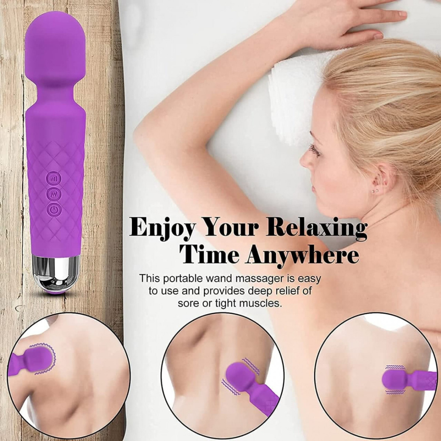 Image of ATHIZ Rechargeable Personal Body Massager for Women & Men - Waterproof