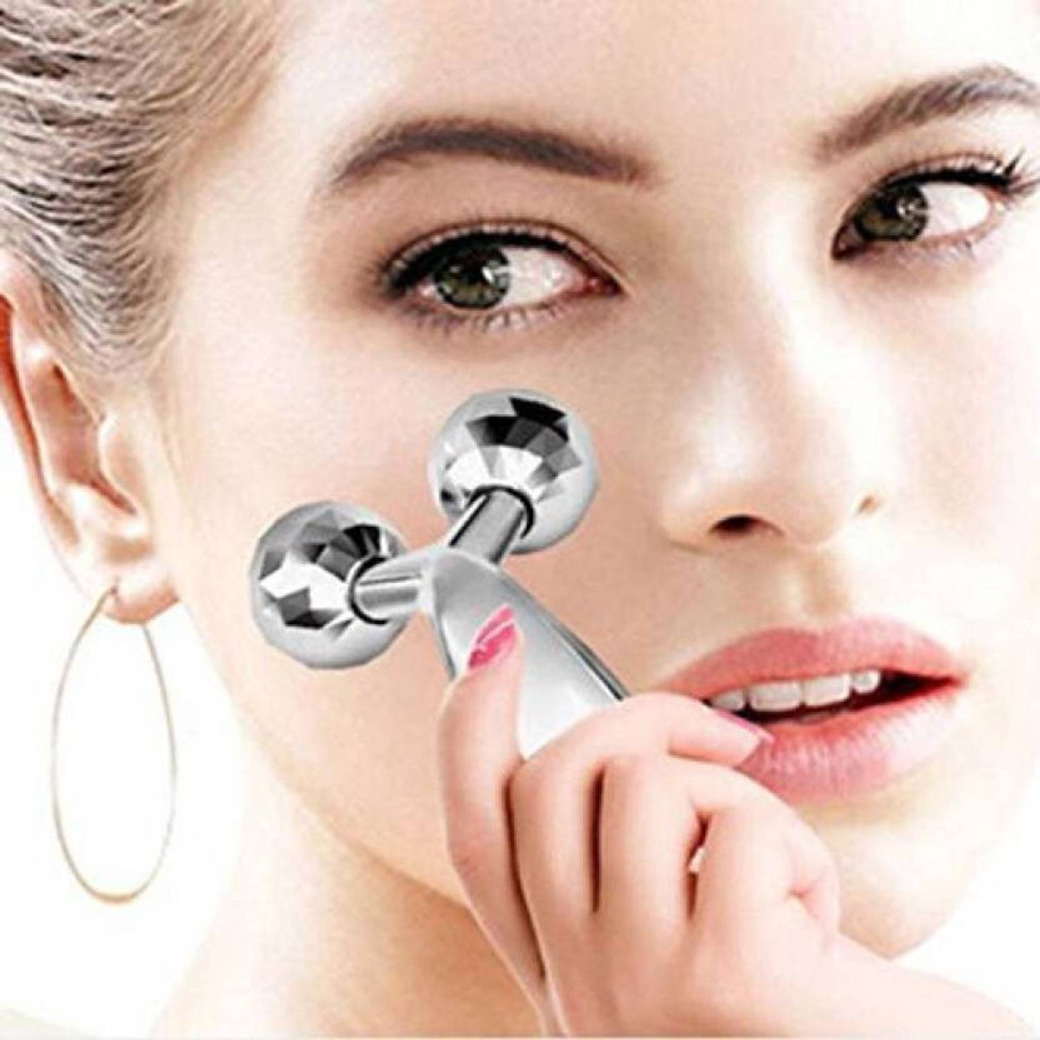Oxfo 3D Y Shape Aluminium Face Roller Massager - Image 4