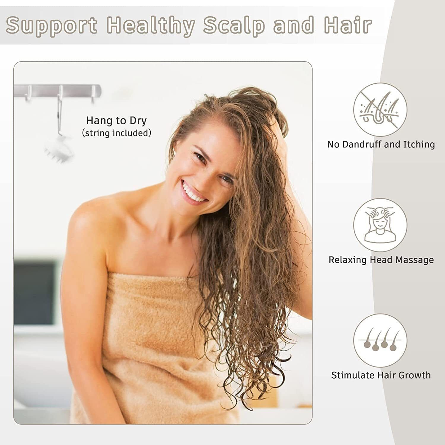Image of RUGY Derma Roller for Hair Growth & Beard Care with Scalp Massager Brush (2in1)