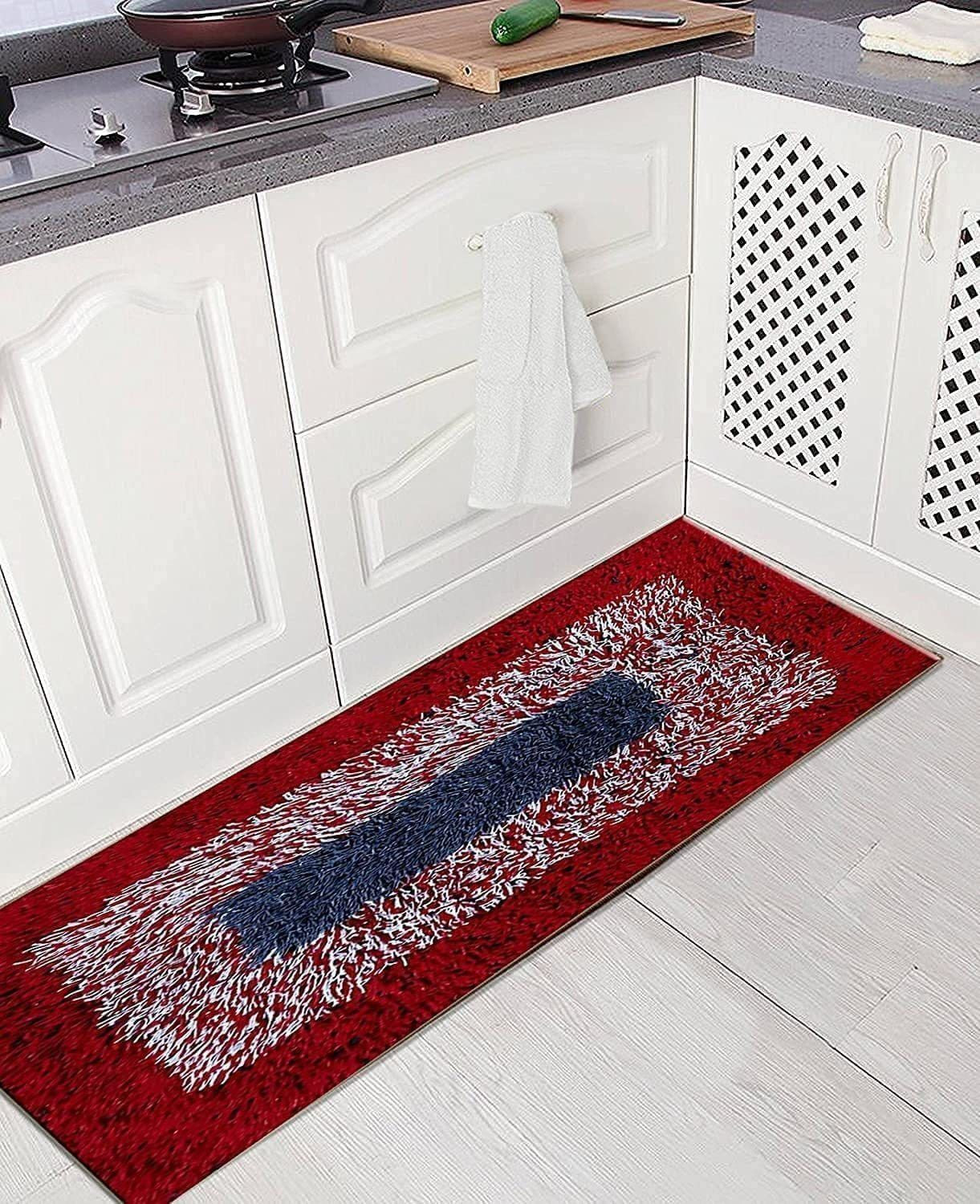 Image of Jyoti Fashion Cotton Floor Mat (Red, Pack of 2, Free)