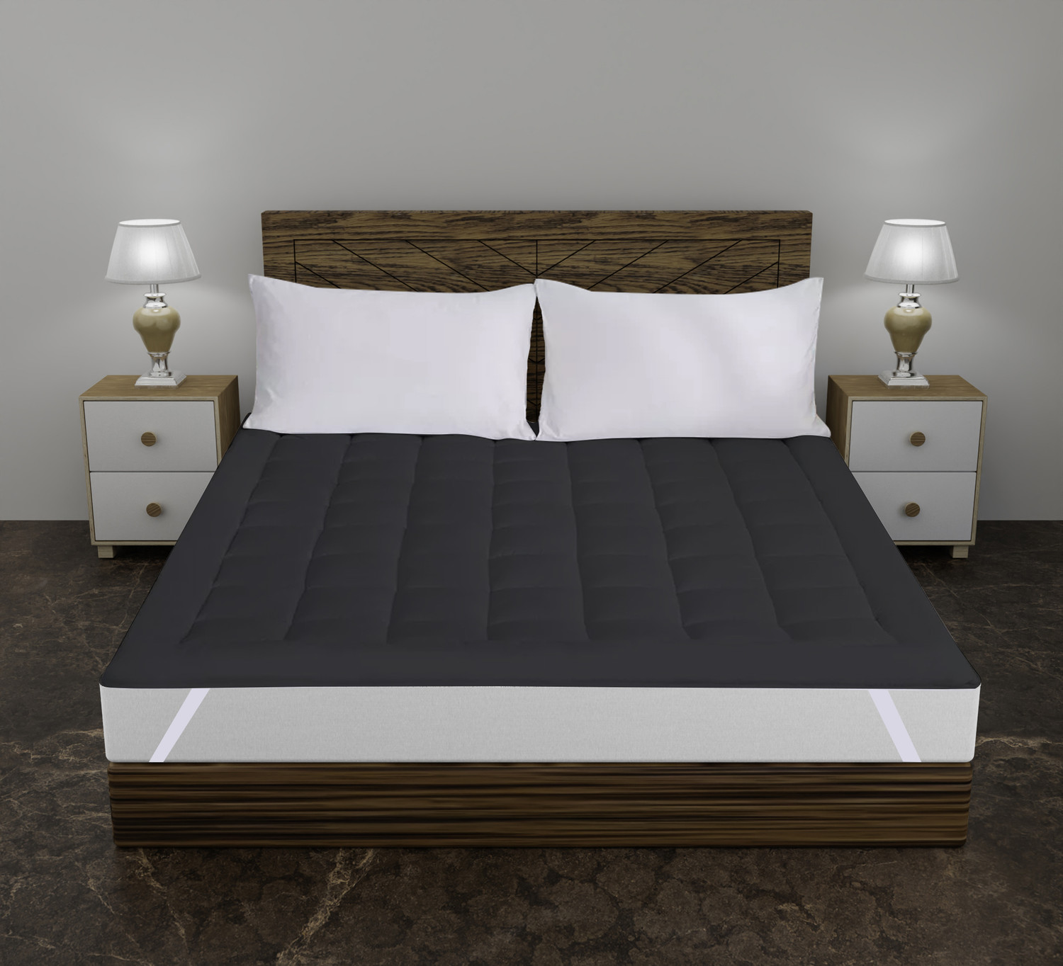 Image of AJISH 2 inch (5.08 cm) Double Size Poly Fiber Breathable Mattress Topper