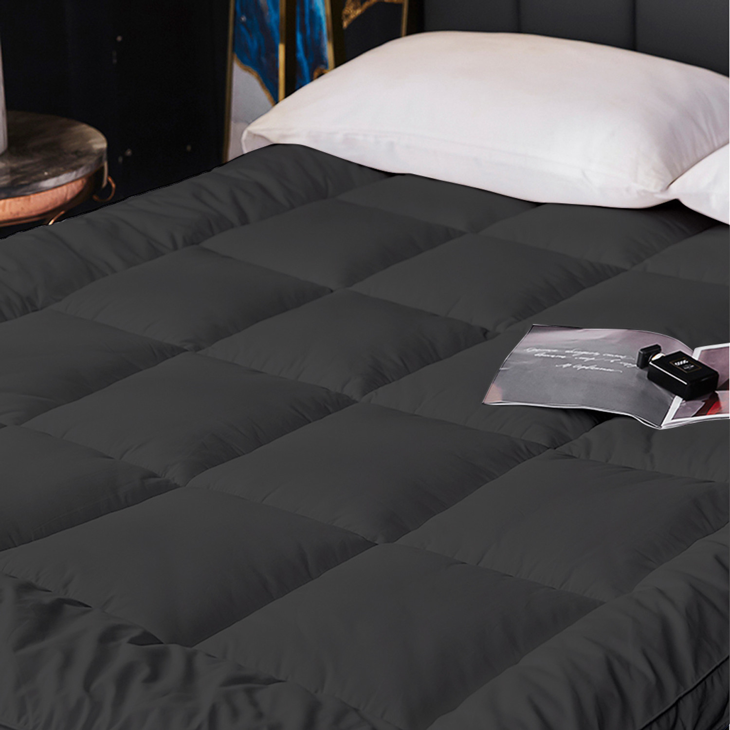Image of AJISH 2 inch (5.08 cm) Double Size Poly Fiber Breathable Mattress Topper