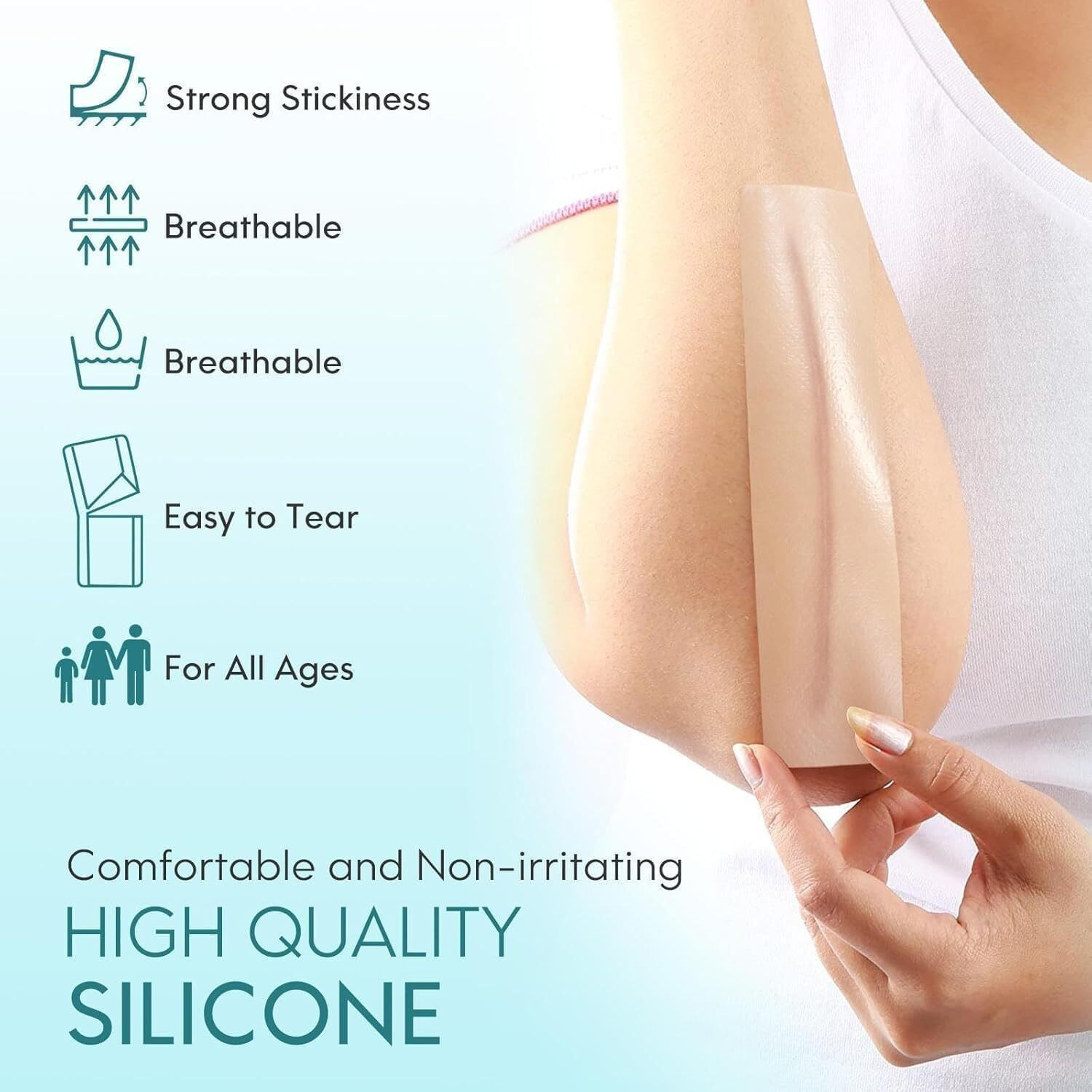 Image of SHNMN Silicone Gel Scar Sheet Acne Stretch Mark Removal Transparent Medical Tape