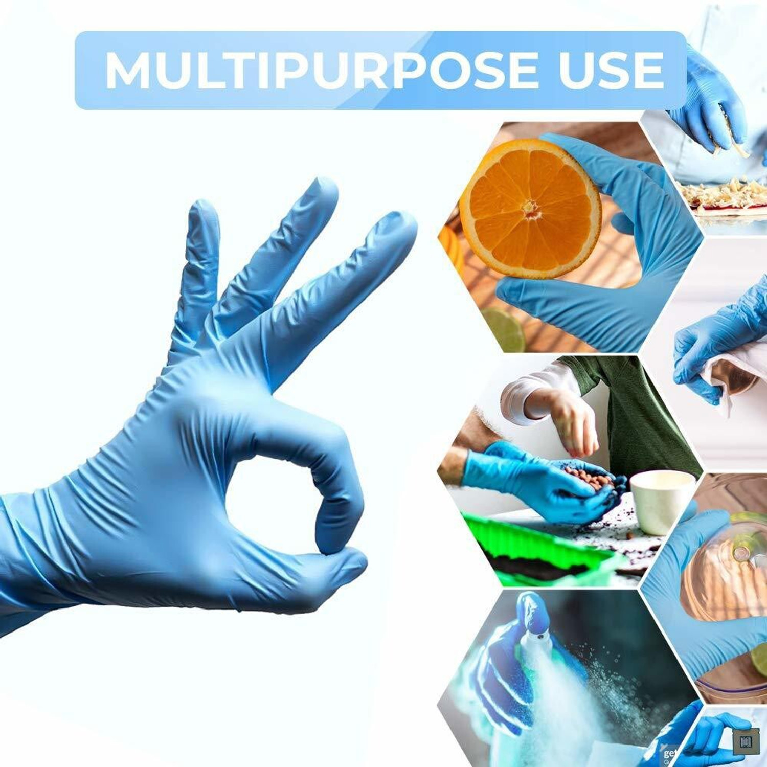 Image of Zepham Fine Quality Gloves Water Proof (Best Price, 100 % Quality & Quantity Guaranteed) With Dispenser Box Blue Nitrile Surgical Gloves