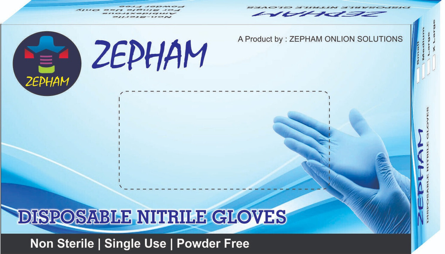 Image of Zepham Fine Quality Gloves Water Proof (Best Price, 100 % Quality & Quantity Guaranteed) With Dispenser Box Blue Nitrile Surgical Gloves