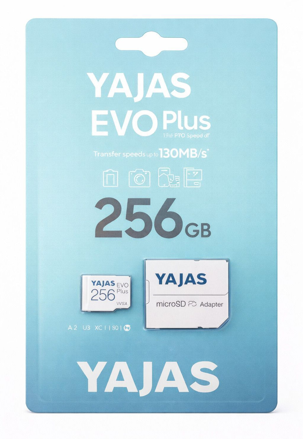 Image of yajas 256GB EVOPLUS 10 256 GB MicroSD Card Class 10 140 MB /s Memory Card Compatible with Camera, Computer, Mobile