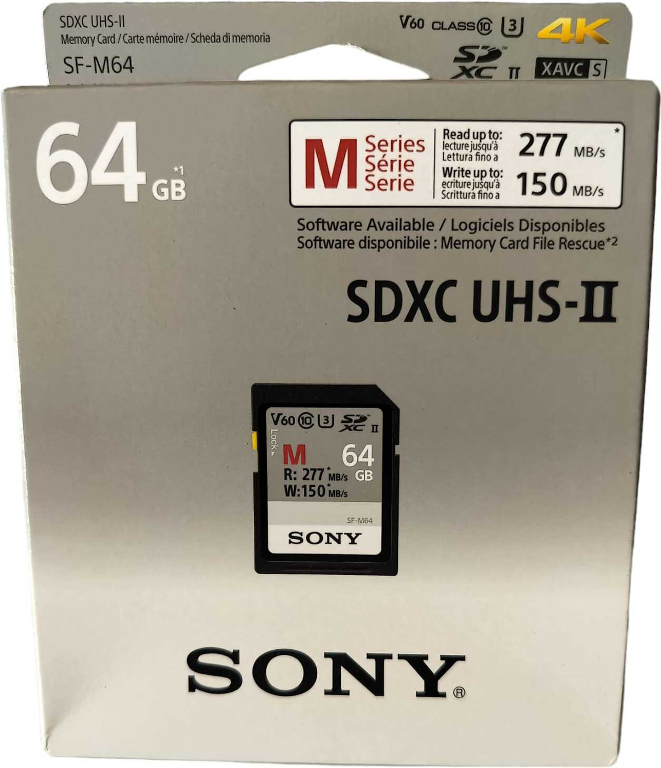 Image of SONY 64GB SDXC UHS-II M Series Read 277 MB /S Write up to 150 MB /s Class 10 SD Memory Card M 64 GB SDXC UHS-I Card Class 10 150 MB /s Memory Card Compatible with Camera, Computer, Gaming Console