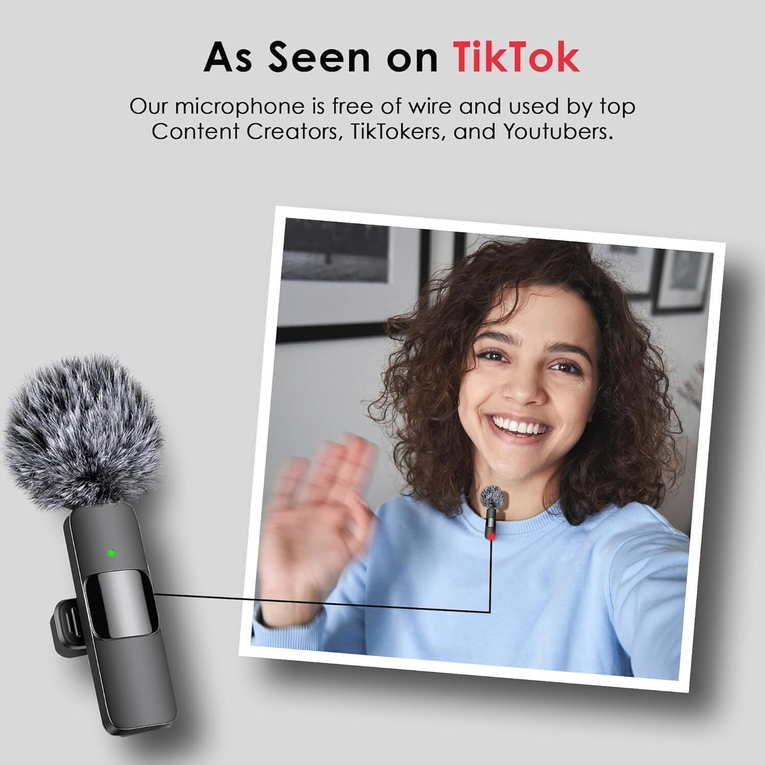 Image of Gentle e kart K9 Wireless Microphone with Noise Cancellation for Professional Recording Microphone