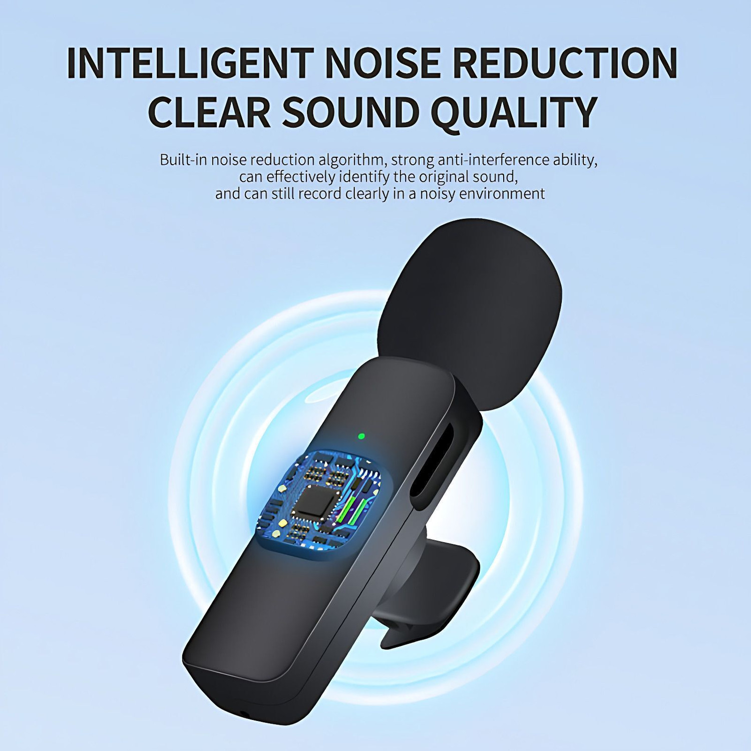 Image of MMAK Dual Wireless Lavalier Mic with LED Selfie Stick forReels, Vloogers Microphone