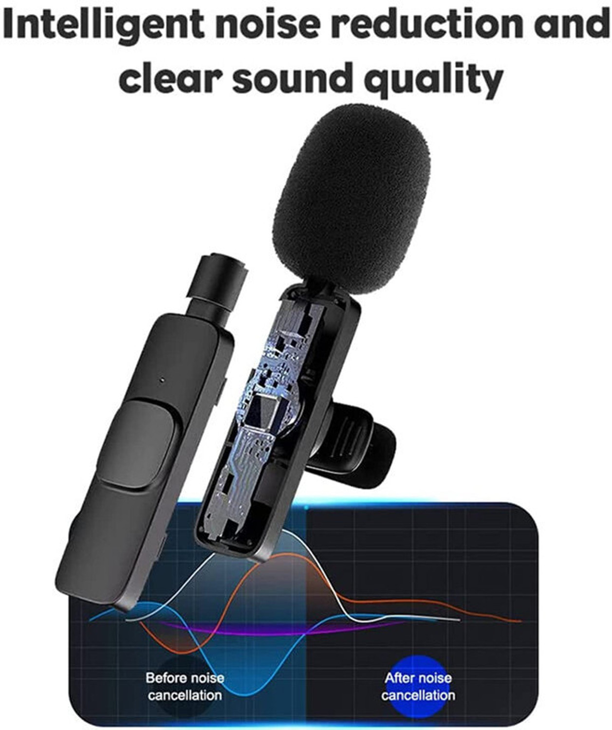 Image of YAROH B64 K8 Wireless Mic & Charging Case: Perfect for YouTube Microphone