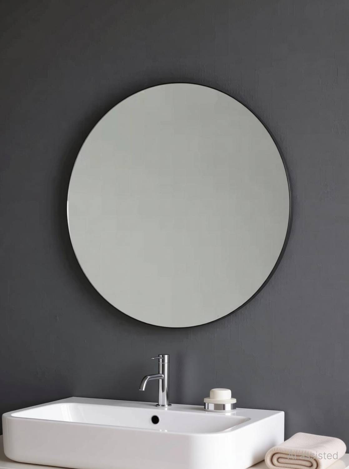 ARYAANSH NO DRILL REQUIRE EASY STICK MIRROR ARCH MIRROR Bathroom Mirror size12x12 Bathroom Mirror