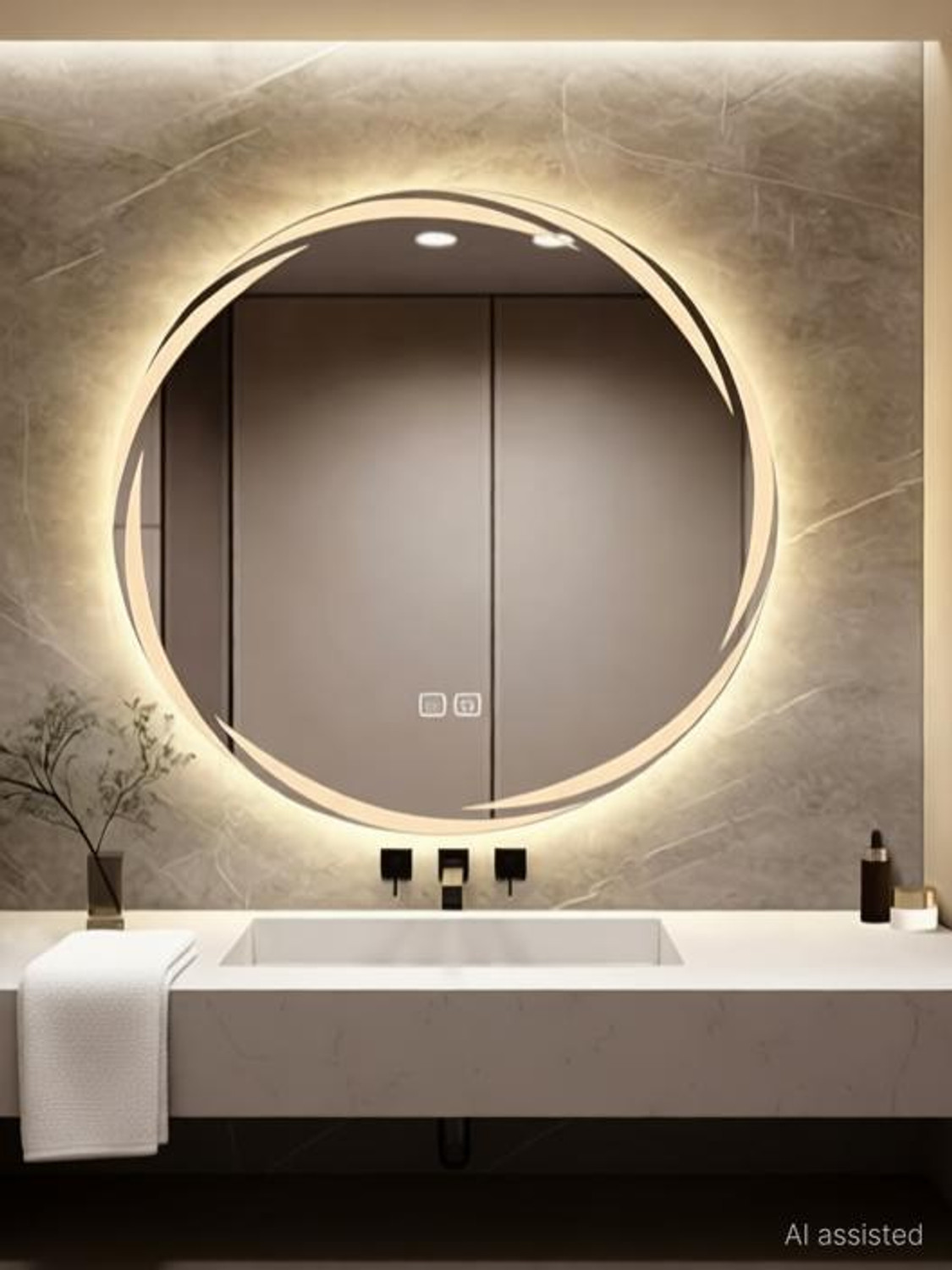 Image of Mofaro LED MIROR 18 inchX18 inch INCH WITH THREE COLOR LIGHT AND TOUCH SENSOR Bathroom Mirror