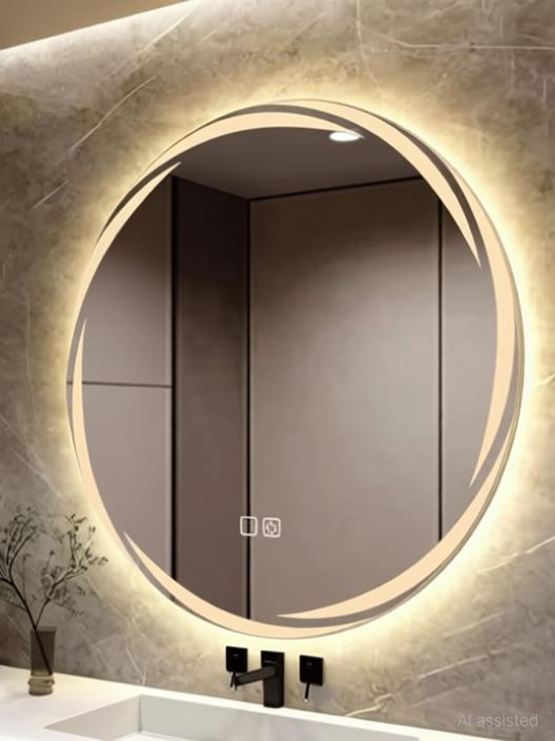Image of Mofaro LED MIROR 18 inchX18 inch INCH WITH THREE COLOR LIGHT AND TOUCH SENSOR Bathroom Mirror