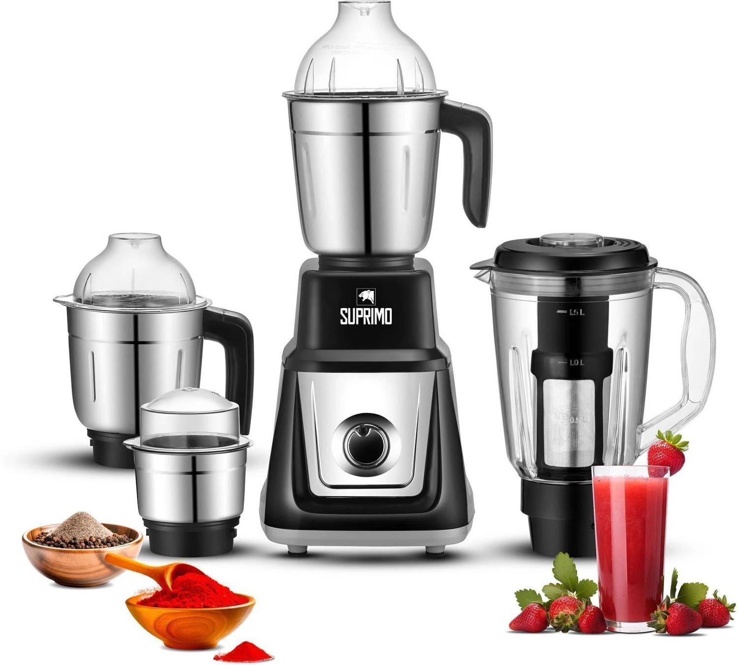 Moonstruck MegaMixer 4 Jar Set 1000 W Juicer Mixer Grinder (Steal